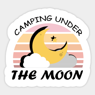 Camping Under the Moon Sticker